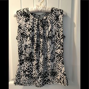 Calvin Klein Sleeveless Blouse, Pleated @ Neckline
